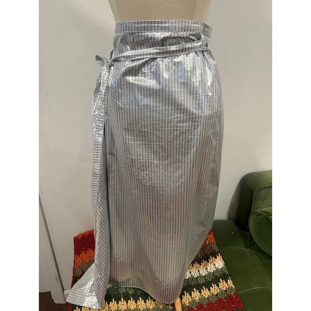 Womens COS Metallic Striped Wrap Skirt Size 12 - Picture 7 of 10